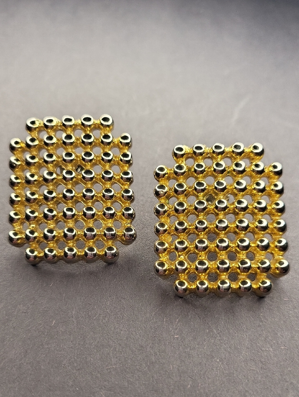 Gold Square Statement Earrings